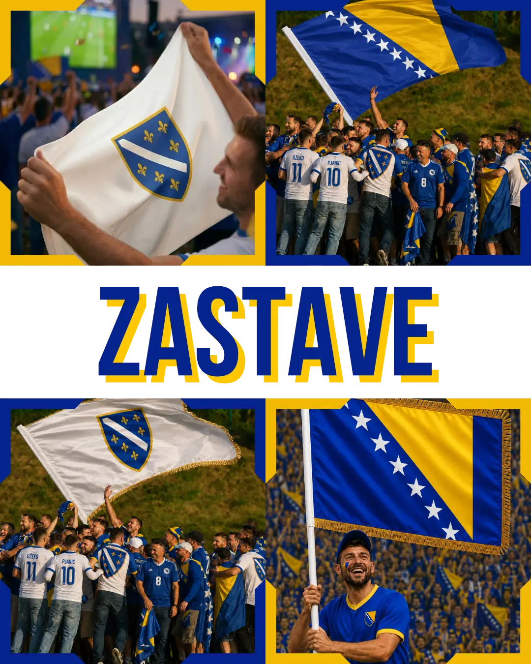 Kategoriebild Bosnien Flaggen – Zastava BiH und Zastava Ljiljana mit Goldborte kaufen