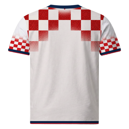 Croatia Red White Checkerboard Concept Jersey – Rückansicht eigenständiges Karo-Design