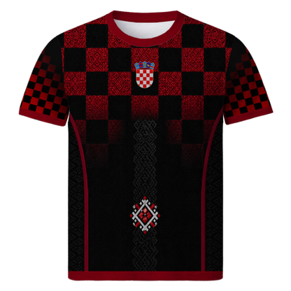 Kroatien Concept Trikot 3rd Edition – All-Over-Print Fußballtrikot Croatia-Fans, Vorderansicht