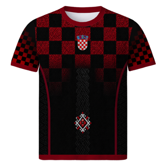 Kroatien Concept Trikot 3rd Edition – All-Over-Print Fußballtrikot Croatia-Fans, Vorderansicht