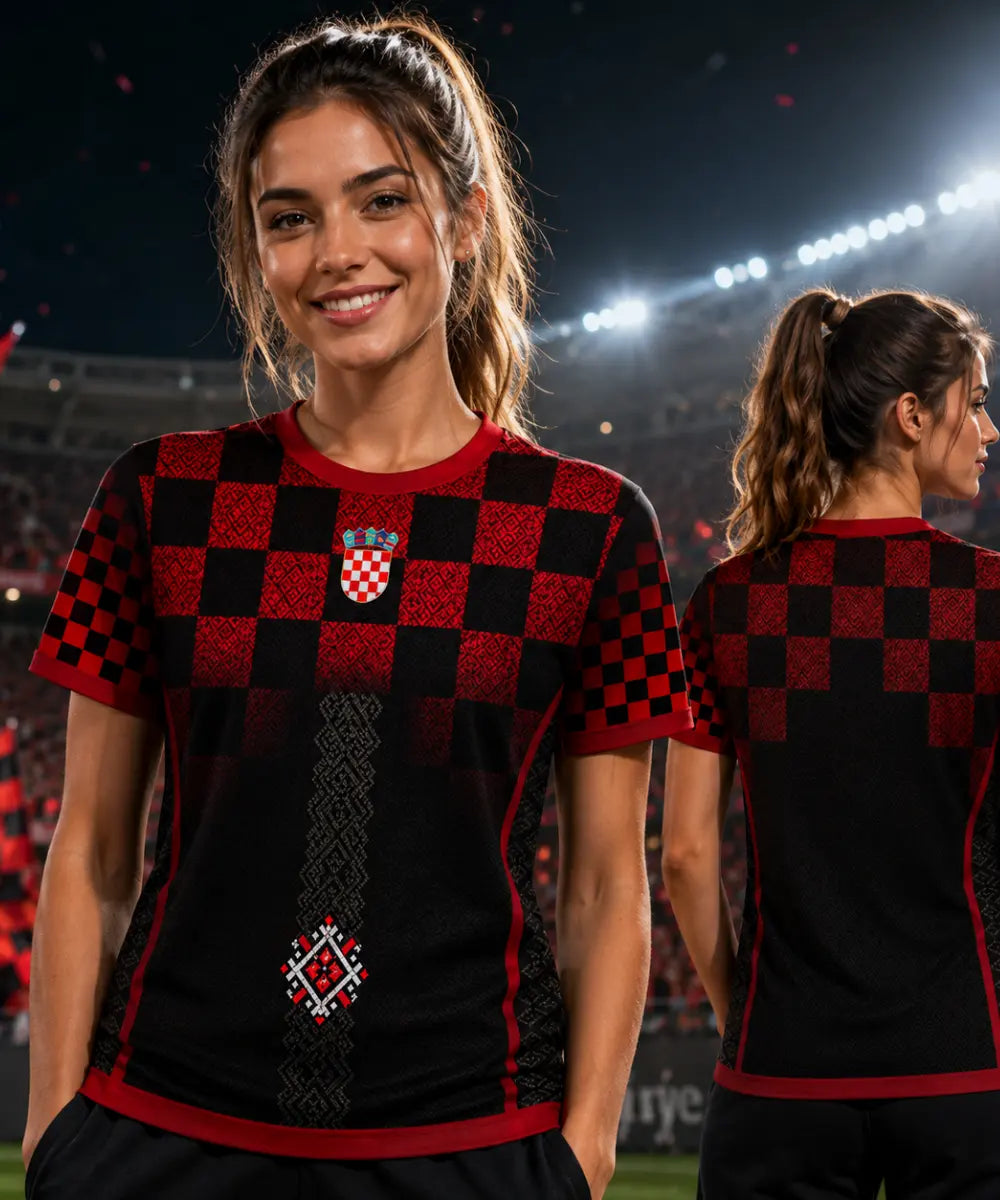 Kroatien 3rd Edition Concept Trikot – Seitenansicht Unisex, WM 2026 Fanshirt Public Viewing