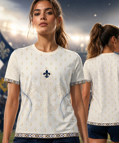 Bosnien Concept Trikot Weiß – Seitenansicht Unisex, BiH Diaspora Fanshirt Deutschland