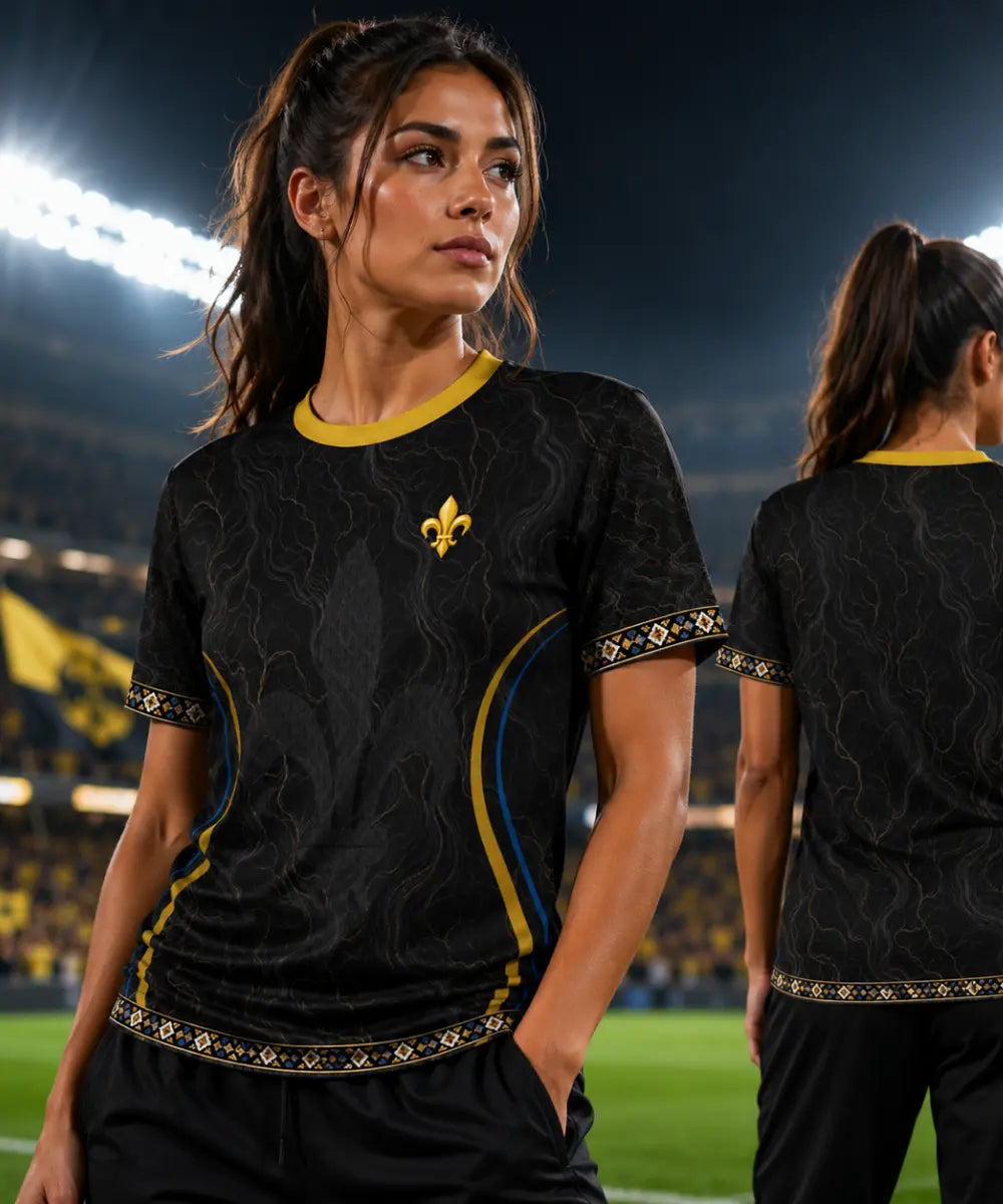 Bosnien Concept Trikot Schwarz – Seitenansicht, Unisex Fußballtrikot Diaspora Public Viewing