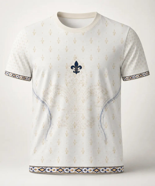 Bosnien Concept Trikot Weiß – helles All-Over-Print Fußballtrikot BiH-Fans, Vorderansicht