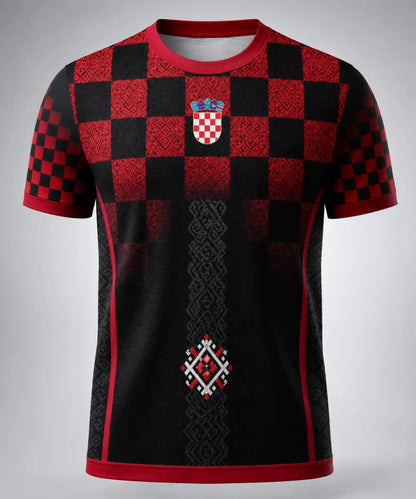 Kroatien 3rd Edition Concept Trikot – Detailansicht AOP-Druck, Croatia Diaspora Fanshirt