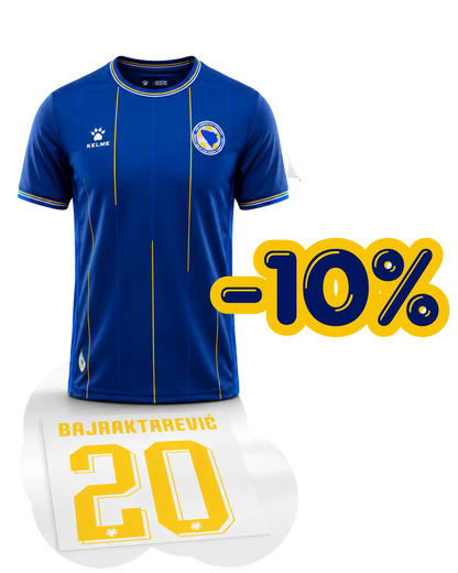 Bosnien Heimtrikot Fan-Version Bundle – inkl. DTF Druck Name, Nummer 