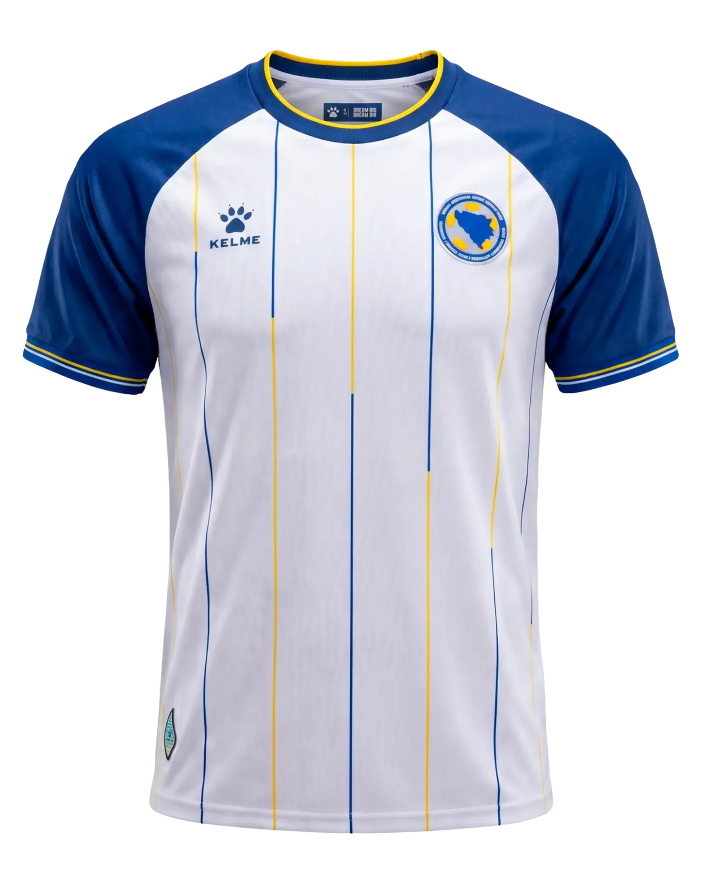 Bosnien & Herzegowina KELME Auswärts-Trikot WM 2026 in Weiß – Frontansicht Player Version