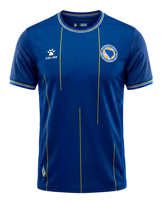 Bosnien & Herzegowina KELME Heim-Trikot WM 2026 – Fan-Version in Blau, Frontansicht freigestellt