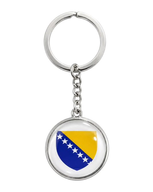 Schlüsselanhänger mit Bosnien & Herzegowina Nationalflagge (BiH) – Produktbild freigestellt