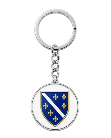 Bosnien Schlüsselanhänger mit Ljiljani-Wappen und goldenen Lilien – historisches BiH Symbol