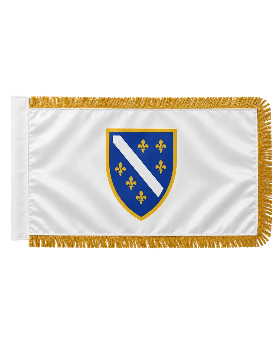 Zastava Ljiljana – Bosnische Lilien-Flagge mit Goldborte, historisches Symbol Bosna i Hercegovina