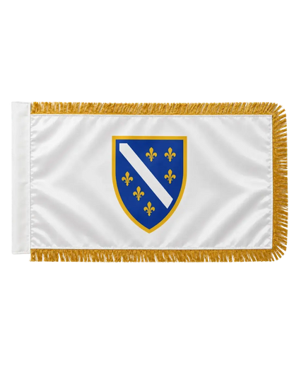 Zastava Ljiljana – Bosnische Lilien-Flagge mit Goldborte, historisches Symbol Bosna i Hercegovina