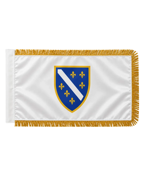 Zastava Ljiljana – Bosnische Lilien-Flagge mit Goldborte, historisches Symbol Bosna i Hercegovina
