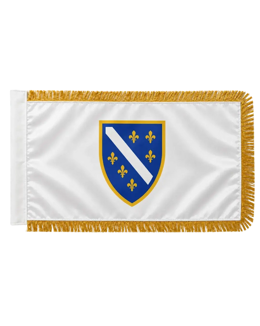 Zastava Ljiljana – Bosnische Lilien-Flagge mit Goldborte, historisches Symbol Bosna i Hercegovina